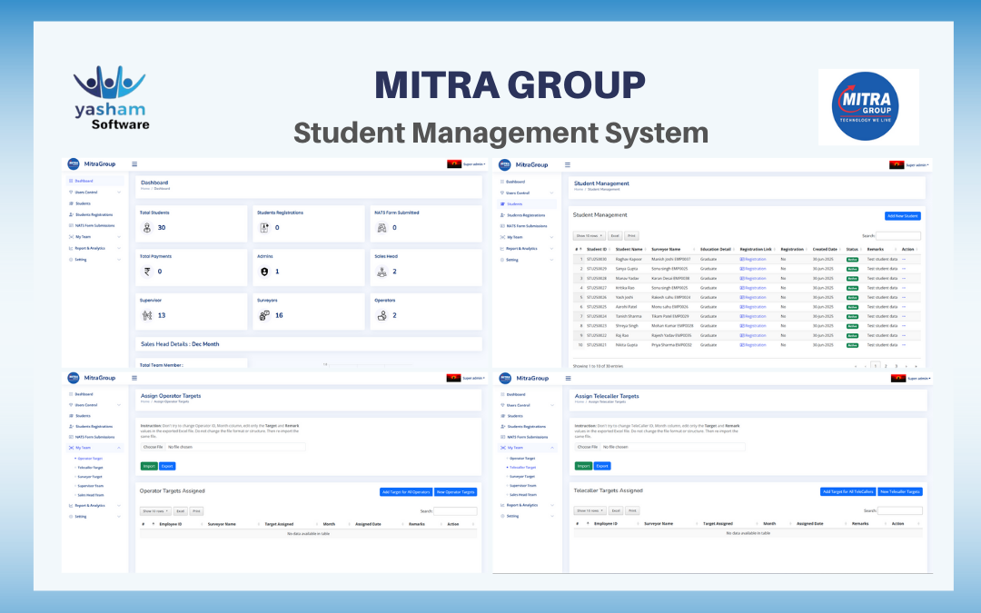 Case Study: Student Management & NATS Tracking System for Mitra Group