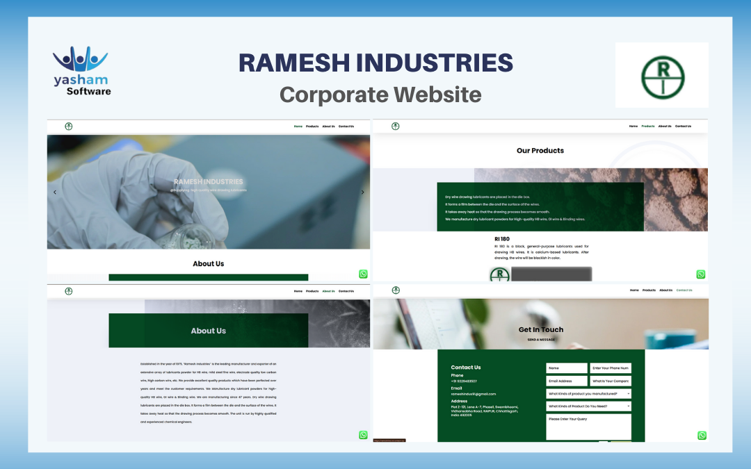 Case Study: Ramesh Industries – Industrial Manufacturing Website & Product Showcase
