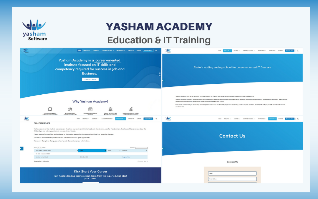 Case Study: Education & Training Management System – Yasham Academy